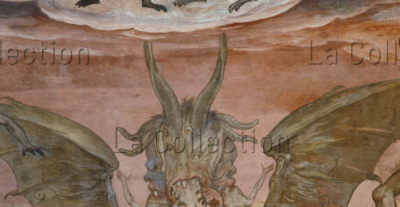Florence. Eglise Sta Maria del Fiore. Coupole. Vasari, Giorgio. Le Jugement Dernier. Détail : l'enfer. 1572 1579. Peinture murale.