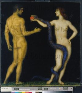 Franz von Stuck. Adam et Eve. Début XXe siècle. Peinture. Francfort/Main. Städel Museum.