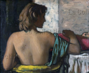 Ram (Ruggero Alfredo Michahelles). Portrait d'une femme de dos. 1940. Peinture. Collection Luciano Canepa.