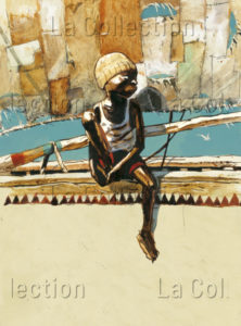 "Kililana Song" (1ère partie). Benjamin Flao (ill. et récit). Naïm sur le bastingage d'un bateau (couverture muette). 2012. Ed. Futuropolis.