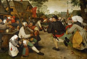 Pieter Brueghel l'Ancien. La danse des paysans. 1568. Peinture. Vienne. Kunsthistorisches Museum.