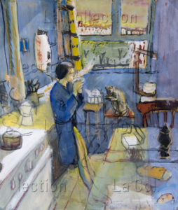 François Jousselin. Dans la cuisine. 1971-1979. Peinture. Collection particulière.