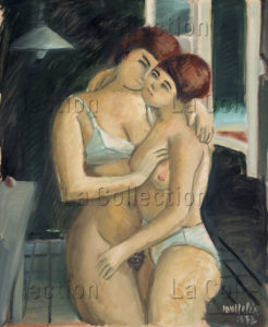 François Jousselin. Deux femmes amoureuses. 1972. Peinture. Collection particulière.