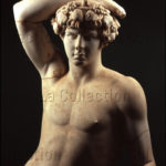 Art romain. Antinoüs. Détail : buste. IIe siècle. Sculpture. Tripoli (Libye). Musée.