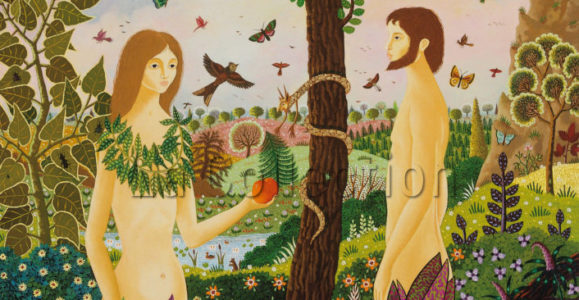 Alain Thomas. Adam et Eve. 1977. Peinture. Collection particulière.