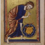Bible moralisée. Dieu, créateur du monde. Entre 1325 1350. Miniature. Vienne, Österreichische Nationalbibliothek.