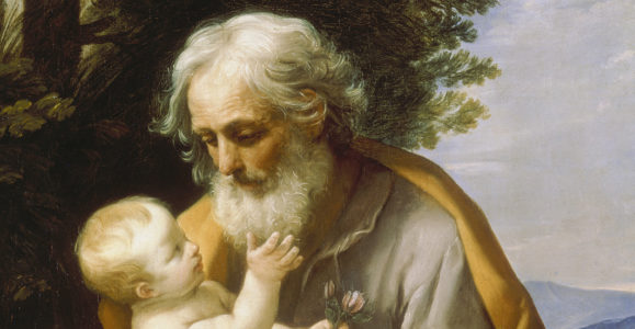 Reni, Guido. Saint Joseph avec l'Enfant Jésus. Vers 1620-1630. Peinture. Saint-Petersbourg. Ermitage.