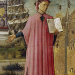 Domenico di Michelino. Dante tenant le livre de la Divine Comédie. 1465. Peinture. Florence. Duomo.