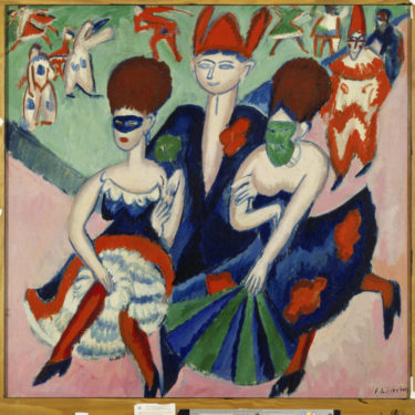 Ernst Ludwig Kirchner. Danseurs masqués. 1911. Peinture. Munich, Pinakothek der Moderne.