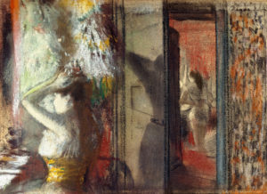 Degas, Edgar. Loge d'actrices. Vers 1885. Dessin. Collection particulière.