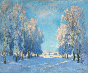 Gorbatov, Konstantin. Jour d'hiver. 1934. Peinture. Collection particulière.