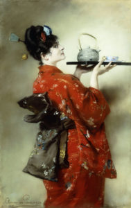 Pausinger, Clemens von. La Japonaise. 1888. Peinture. Collection particulière.