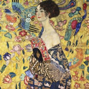 Klimt, Gustav. Femme à l'éventail. 1917-1918. Peinture. Collection particulière.