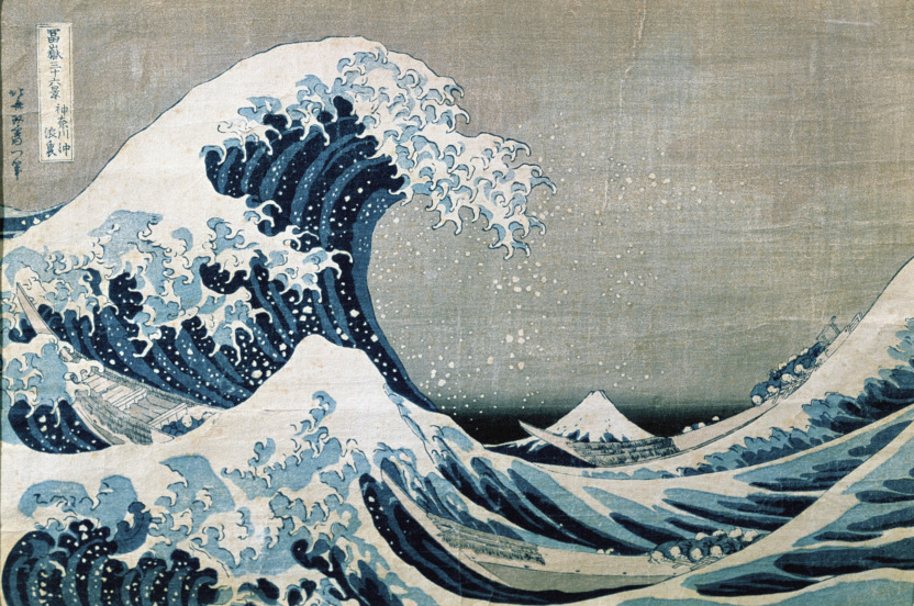 Hokusai, Katsushika. La Grande vague de Kanagawa. Vers 1831. Estampe. Collection particulière.
