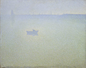 Angrand, Charles. L'aube sur la Seine. 1899. Peinture. Genève, Musée du Petit Palais.