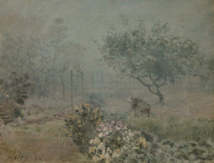 Sisley, Alfred. Le Brouillard, Voisins. 1874. Peinture. Paris, Musée d'Orsay.