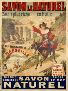 Savon Le Naturel. "C'est le plus riche en huile". Alfred Rostand & fils Marseille. 1905. Imprimé. Marseille, CCIAMP.