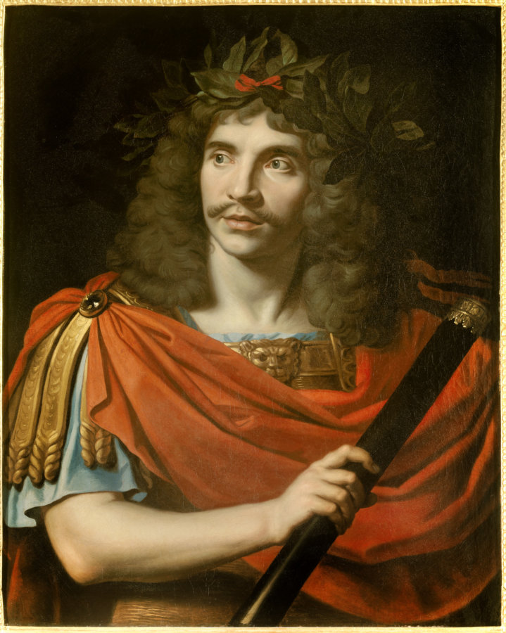 Mignard, Nicolas. Portrait de Molière (1622-1673) en César dans La Mort de Pompée. Vers 1657. Peinture. Paris, Comédie Française.