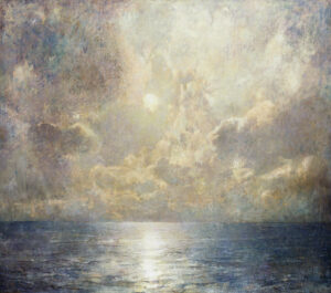 Carlsen, Soren Emil. Mer au clair de lune. 1909. Peinture. Collection particulière.