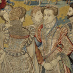 Art flamand. Tenture des "Fêtes des Valois". Le tournoi de Bayonne (1565). Détail : Louise de Lorraine-Vaudémont, reine de France. Vers 1582-1585. Tapisserie. Florence, Musée des Offices.