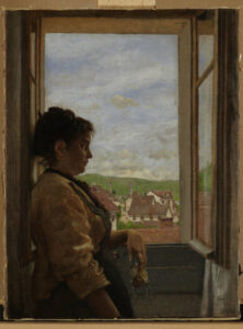 Thoma, Hans. A la fenêtre. 1877. Peinture. Francfort/Main, Städel Museum.
