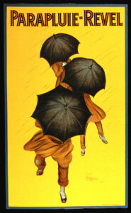 Capiello, Leonetto. Affiche publicitaire "Parapluie-Revel". Vers 1922. Collection particulière.