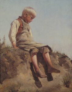 Lenbach, Franz von. Un garçon au soleil. 1860. Peinture. Darmstadt, Hessisches Landesmuseum.