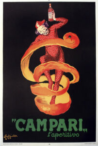 Cappiello, Leonetto. Campari l'apéritivo. Vers 1921. Affiche publicitaire. Collection particulière.
