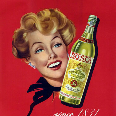 Anonyme. Bosca Canelli. the finest vermouth from Italy. Vers 1960. Affiche publicitaire. Collection particulière.