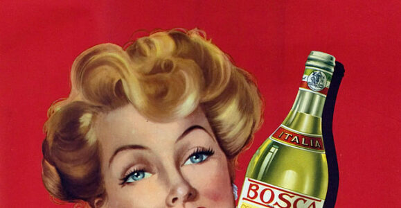 Anonyme. Bosca Canelli. the finest vermouth from Italy. Vers 1960. Affiche publicitaire. Collection particulière.
