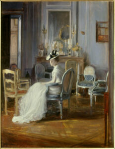 Blanche, Jacques-Emile. Le boudoir bleu. 1905. Peinture. Lyon, Musée des Beaux-Arts.