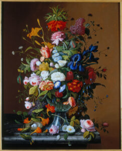 Lambdin, George Cochran. Bouquet de fleurs dans un vase. XIXe siècle. Peinture. Collection particulière.