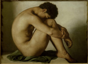 Flandrin, Hippolithe. Etude de jeune homme nu. 1836. Peinture. Bayonne, Musée Bonnat-Helleu.