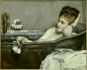 Stevens, Alfred. La femme au bain. 1867. Peinture. Paris, Musée d'Orsay.