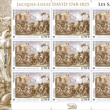 1125054 TimbreLesSabines J.L DAVID mise en page du bloc IMP