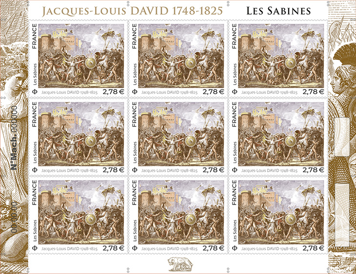 1125054 TimbreLesSabines J.L DAVID mise en page du bloc IMP